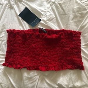 Red bandeau top